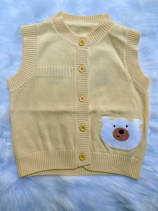 Yellow Bear Sleeveless Sweater