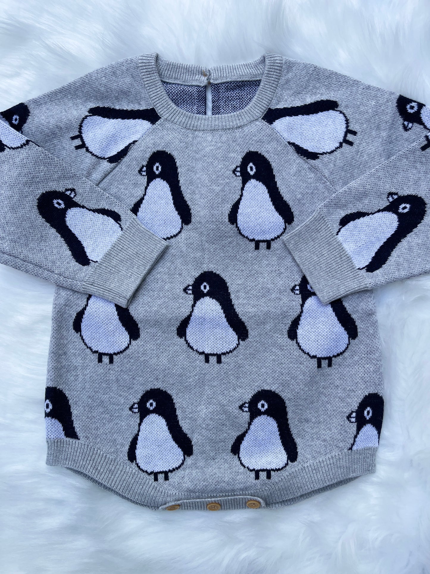 Baby Penguin Long Sleeve Romper